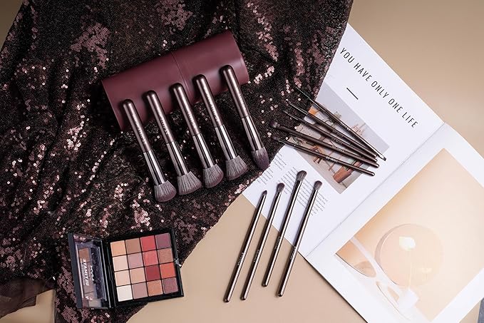 BS-MALL 14 Pcs Professional Makeup Brushes Set with Travel-friendly Case - Perfect for Eyeshadow Brush & Foundation Brush for Liquid Makeup - Gift for Daily Use & Multi Purpose Application