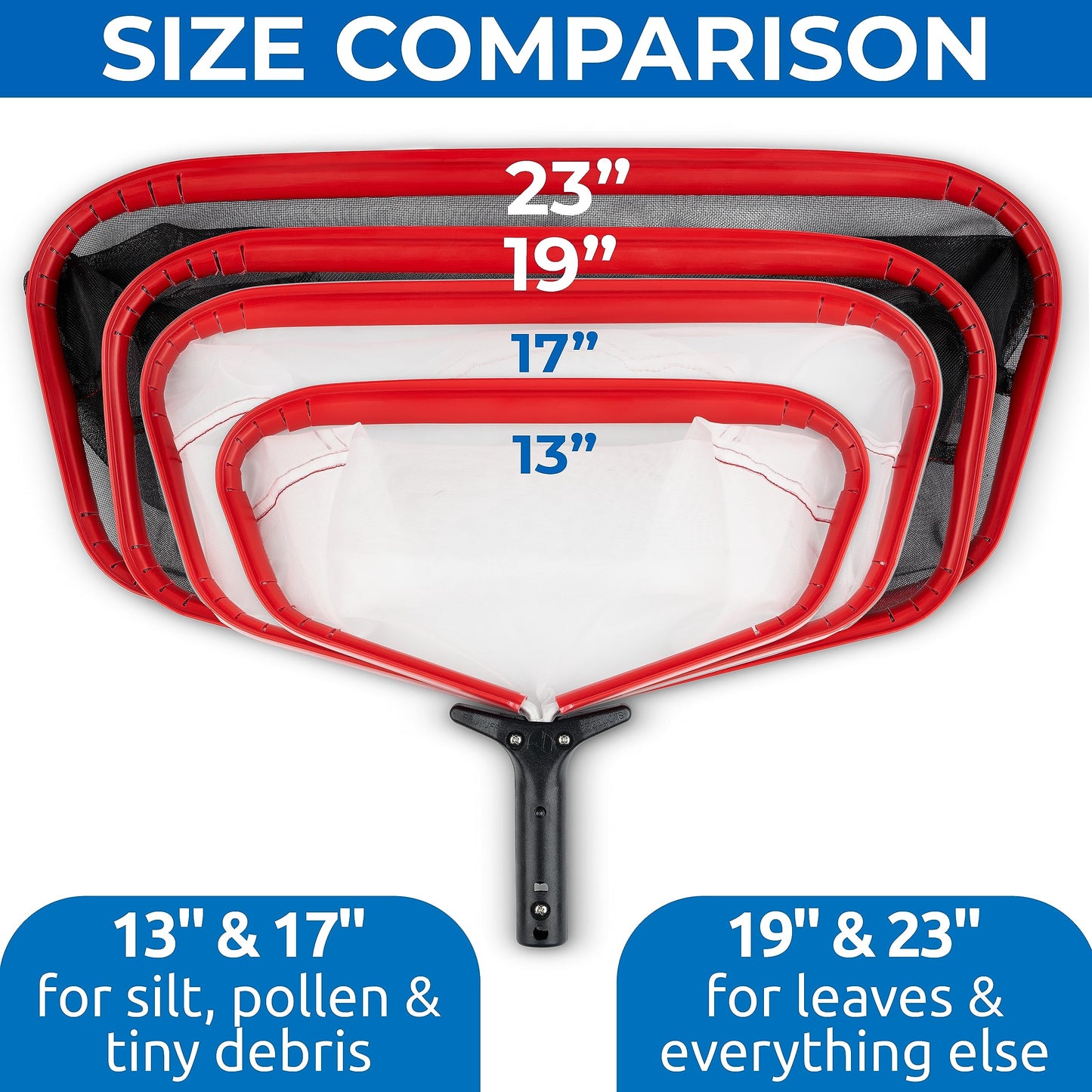 ProTuff 17" Silt Net Pool Skimmer for PROS – “490 Promise” Unlimited Unconditional Replacement – Ultra-Durable Ultra Fine Net for Silt – Heavy-Duty Aluminum Frame, EZ-Clip & Deep Bag for Cleaning