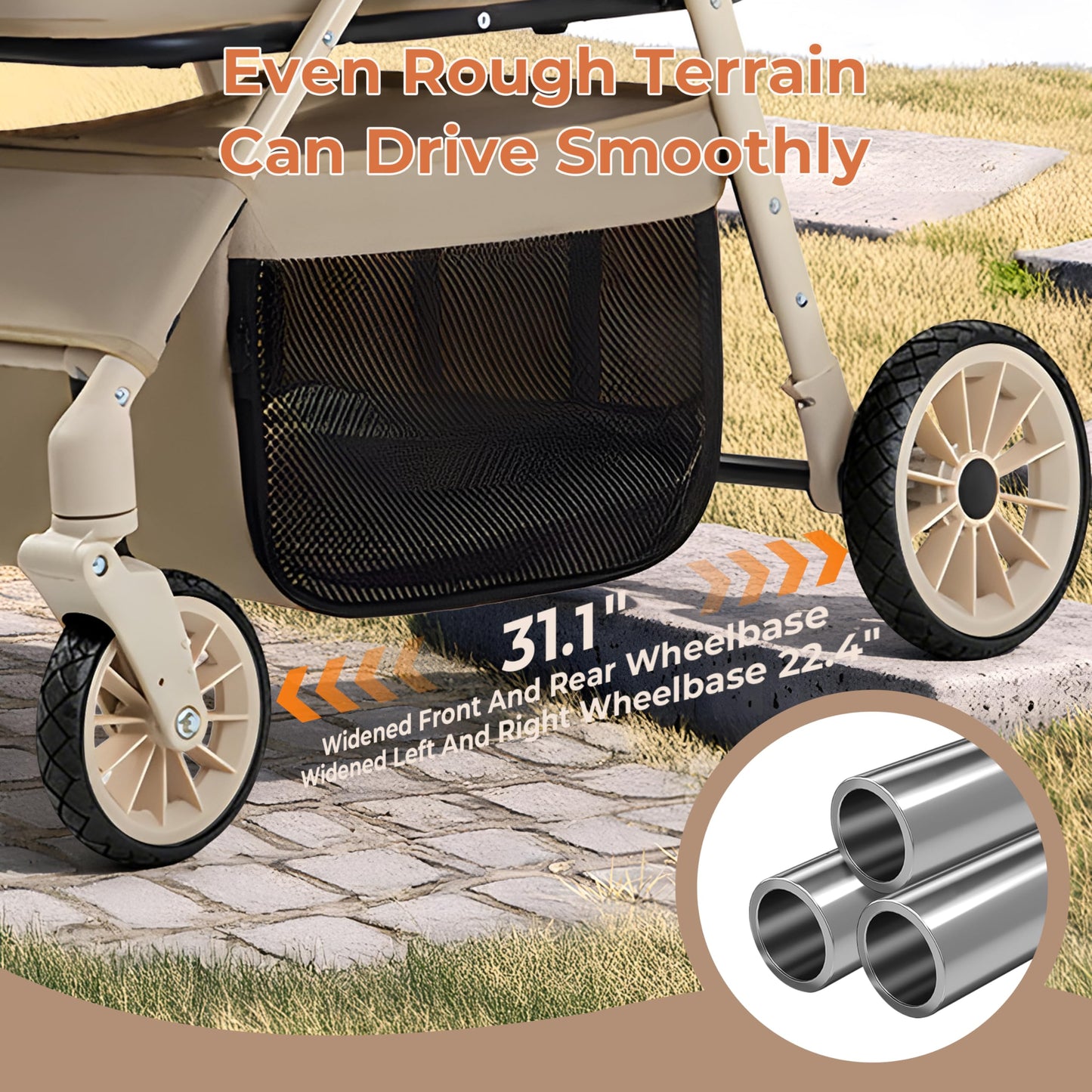 Dog Cat Stroller for Small & Medium Pets up to 55 lbs, Foldable Pet Stroller with Detachable Carrier, 4 Swivel Wheels, Adjustable Handle & Canopy
