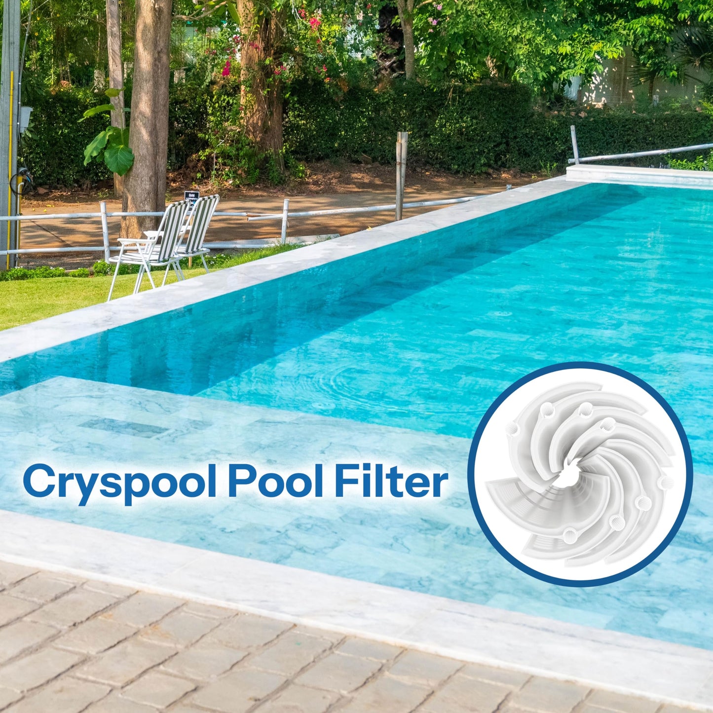 Cryspool® 1005 DE Filter Compatible with FNS Plus 60, 59003000, Jandy DEL/DEV60,DE6020, FS-2005, PFS3060, FC-9550,PG-1905, FG-1005, 7 Full + 1 Partial, 60 Sq.Ft DE Grid, 30 inch Height,1 Set