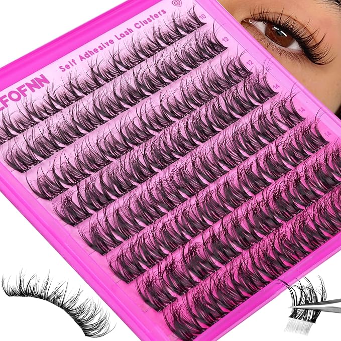 Lash Clusters Natural Eyelash Clusters Wispy Lashes Clusters C Curl Cluster Eyelash Extensions 8-14mm Lash Cluster Invisible Band Individual Lashes Bunny Cluster Lashes by Eefofnn