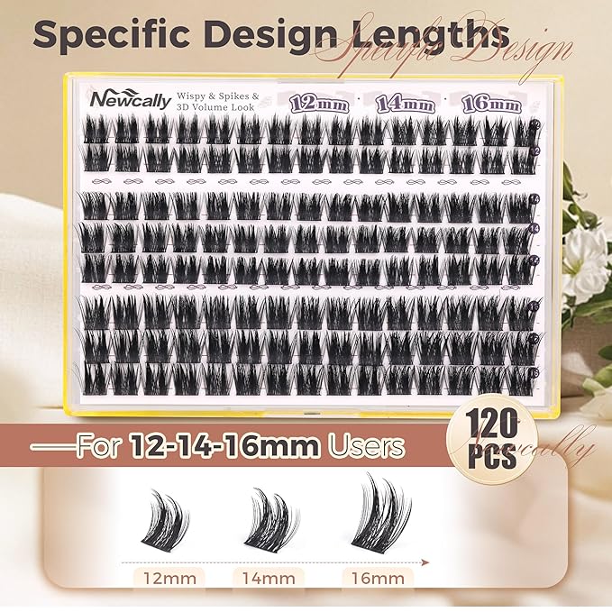 Lash Clusters with Spikes Wispy Eyelash Clusters 12-16MM Manga Volume Cluster Eyelash Extensions CD-Curly Individual Lashes Anime Fluffy Cluster Lashes by Newcally