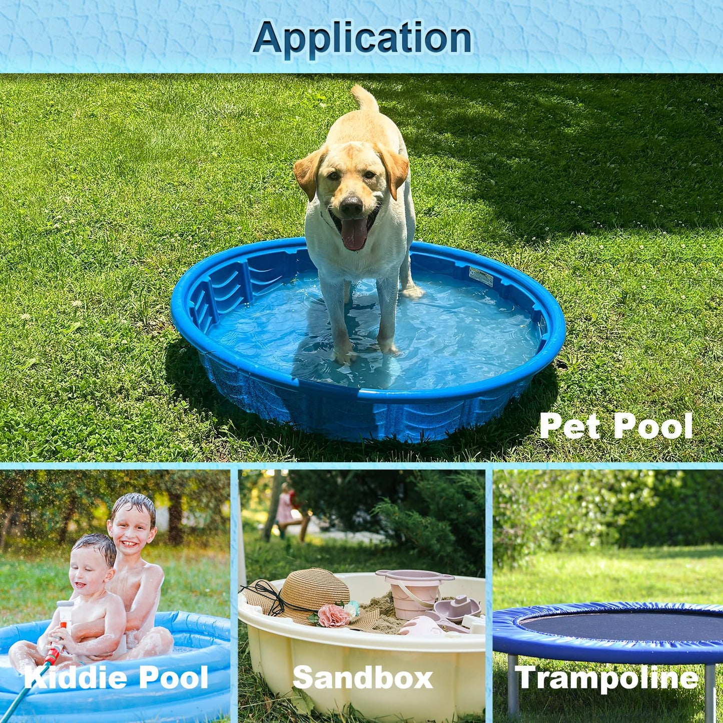 Docuwee Round Dog Pool Cover 48", Foldable Kiddie Solar Cover Fit Dog Collapsible Swimming Pool, Pets Kids Bath Tub, Anti-UV Dustproof Safety Pool Covers, Starfish Patterns