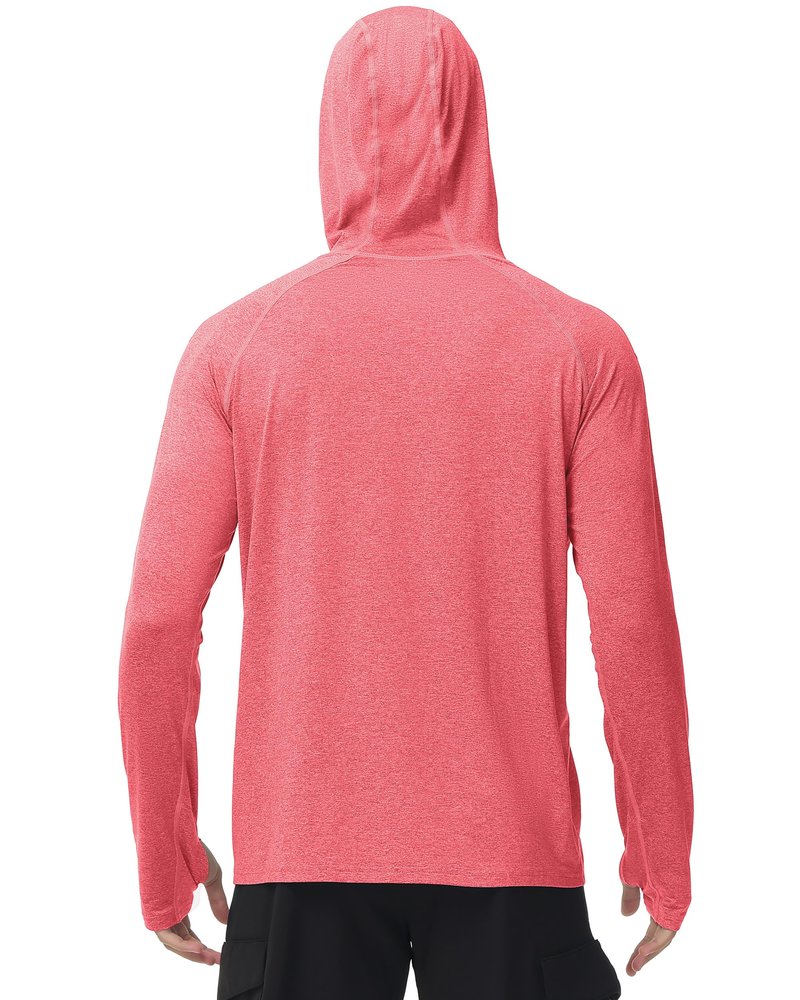 Roadbox Mens UPF 50+ Fishing Shirts, Long Sleeve UV Sun Hoodie, Hiking Running Swim Athletic Workout Shirt