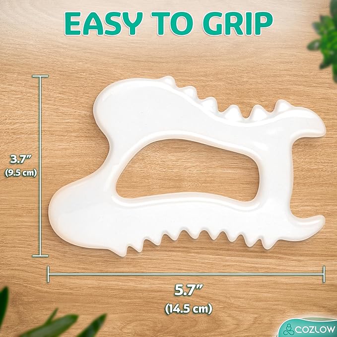 COZLOW Ceramic Gua Sha Massage Tool for Face & Body - Premium Muscle Scraping Tool for Lymphatic Drainage & Fascia Massage - Trigger Point Massager for Body Sculpting & Contouring - Style A