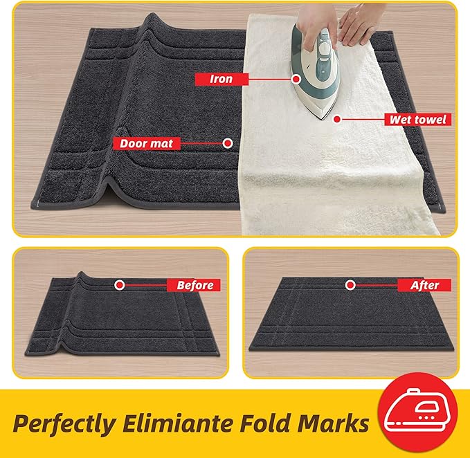 JSEI Entryway Rugs Doormat 24"x36", Non-Slip Dirt Trapper Door Mats Indoor, Washable Absorbent and Stain Resist Welcome Floor Mat for Front Door, Dog Door Mat, Dirty Wet Shoes & Paws, Dark Grey