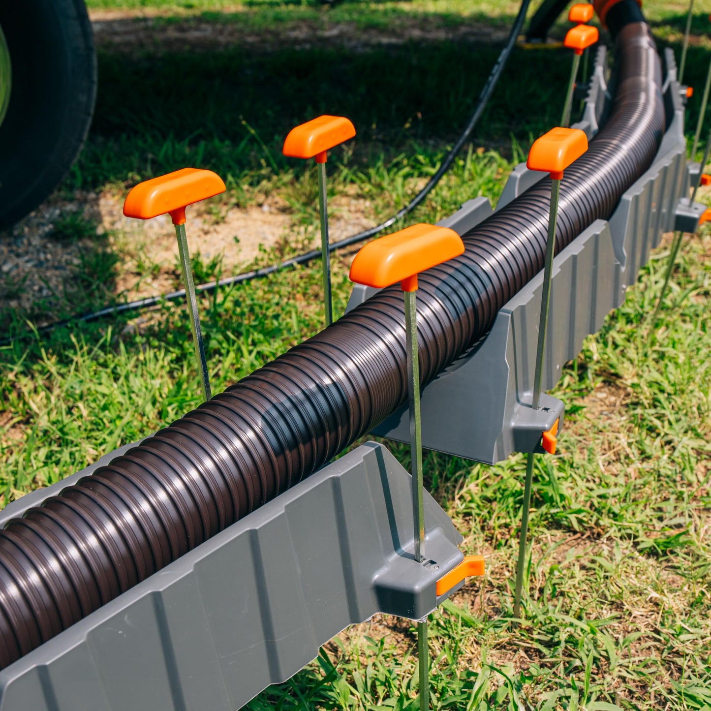 Camco RhinoFLEX 10’ Camper/RV Sewer Hose Extension - Features Collapsible Design for RV Storage - Includes Pre-Attached Lug & Bayonet Fitting -Heavy Duty Polyolefin & Reinforced w/Steel Wire (39774)