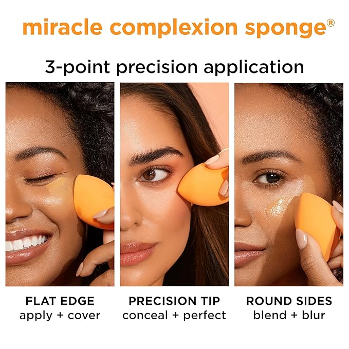 Real Techniques Miracle Complexion Beauty Sponge Makeup Blender with Case