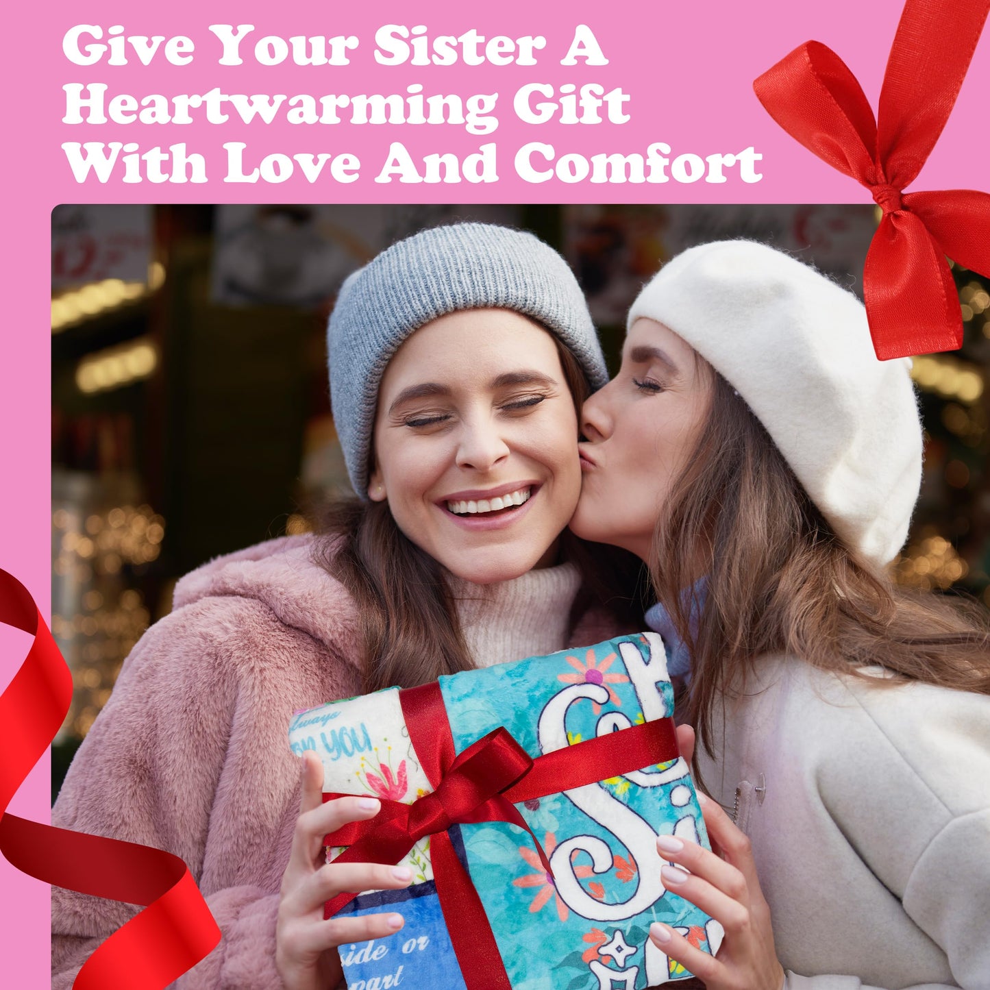 Akoigun Sister Gifts Blanket for Birthday, Mother's Day, Christmas - Big Sister Gift Ideas from Sisters Throw Blanket 60"X50"