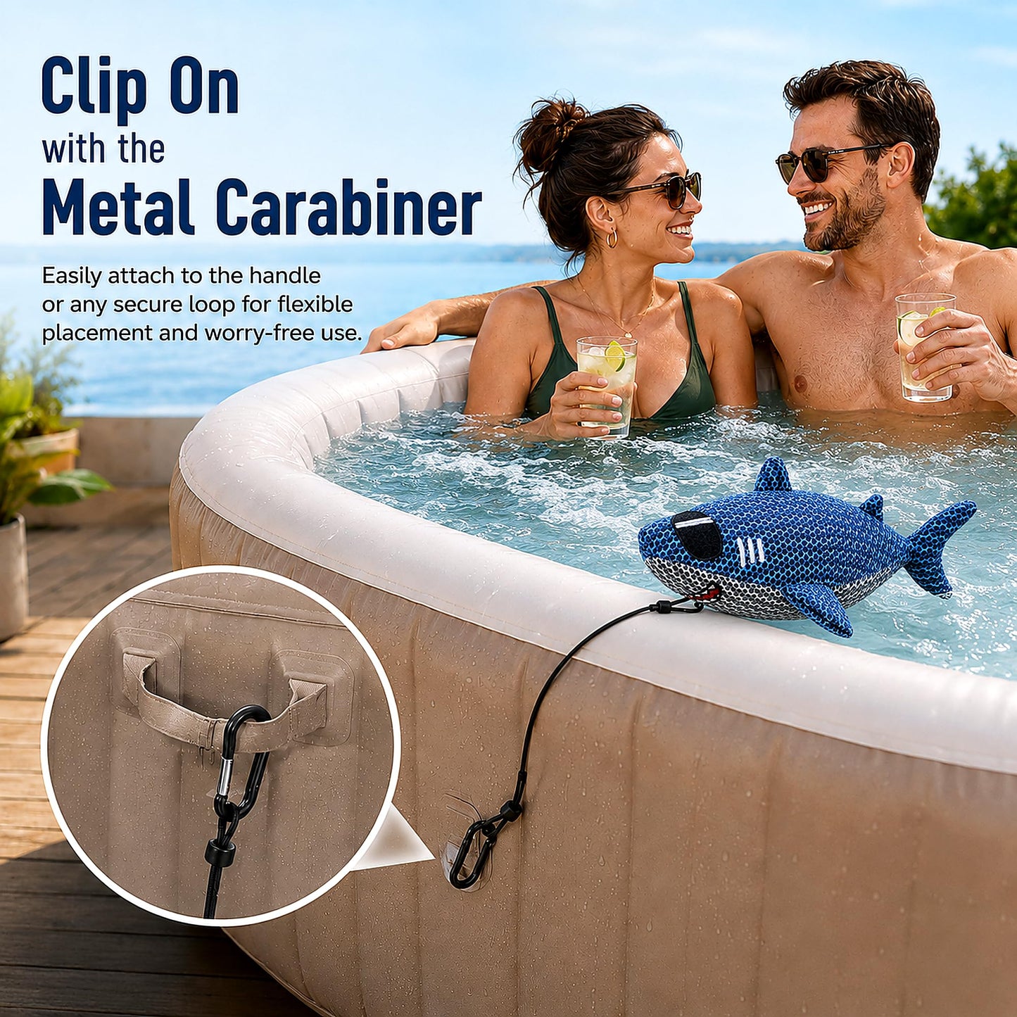 ZYIDBNG Shark Hot Tub Scum Absorber Reusable Washable Hot Tub Sponge Scum Absorber for Spa Hot Tub Oil Scum Absorber Spa Accessories for Adults (2 Pack, Shark)