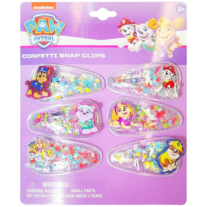 LUV HER 6pc Cute Hair Clips For Girls with Favorite Character Charms, Magical Confetti Hair Clips for Kids, Toddler Hair Accessories, Ages 3+