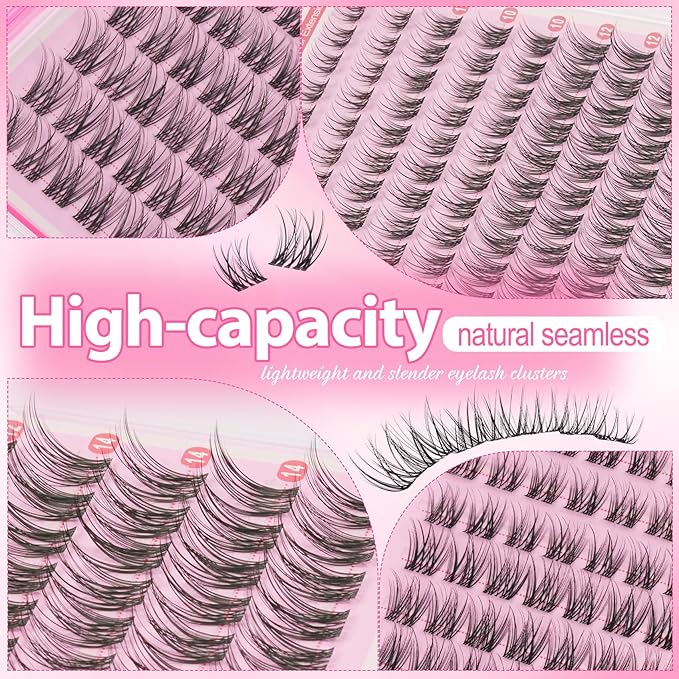 Wispy Lash Clusters Natural 8-14MM Eyelash Clusters CC Invisible Band Short Curly Cluster Eyelash Extensions DIY Versatile Eye Lashes Clusters Extension by MAMZY LUXE
