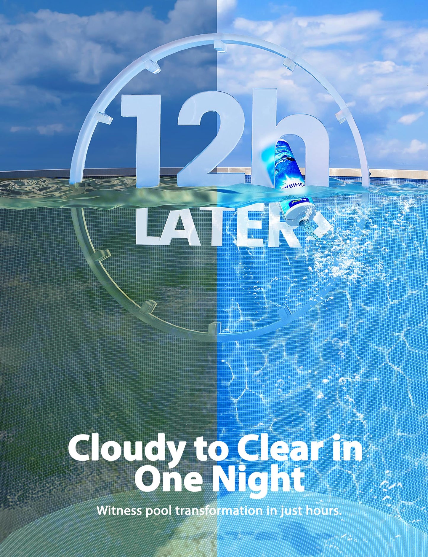 SUMMERBUDDY Pool Clarifier for Above Ground Pools and Inground Pool, Works with Any Pools, Clarifier for Swimming Pool