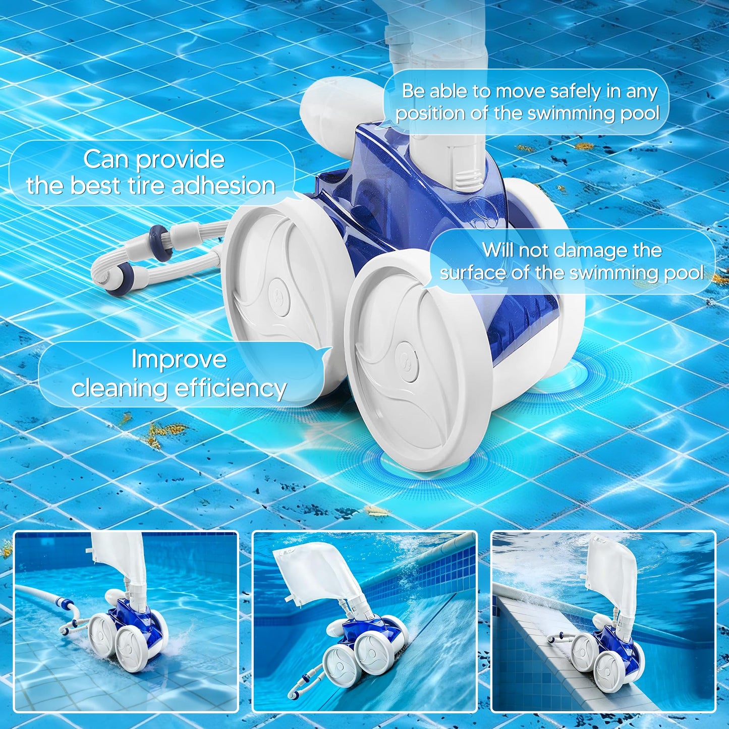 Funmit Pool Cleaner All Purpose Tire Replacement Part Compatible with Polaris 280 360 180 380 C10 C-10 Pack of 6