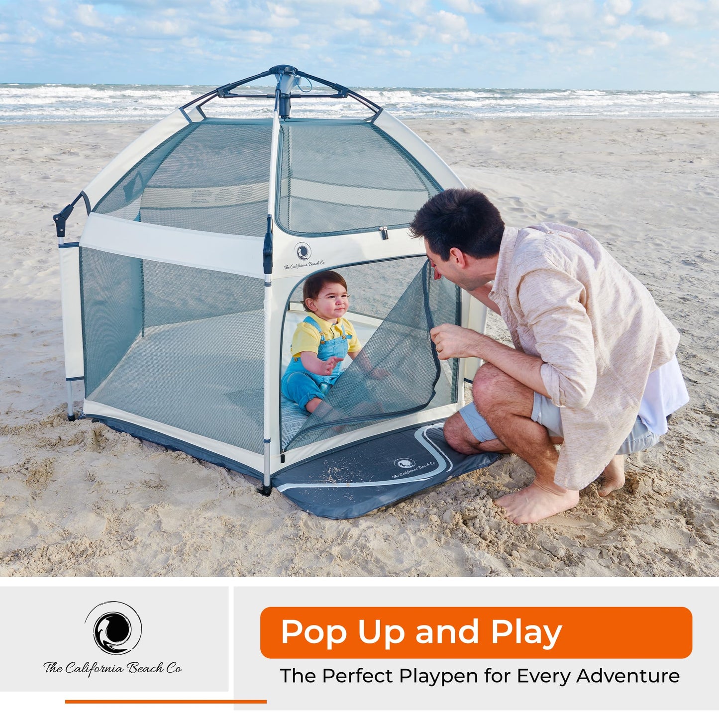 POP 'N GO PLAYPEN - Indoor & Outdoor Baby Playpen for Babies and Toddlers - Baby Beach Tent, Foldable, Portable W/Canopy, Travel Bag, & Mosquito Net - Pop Up Pack and Play Tent (Black)