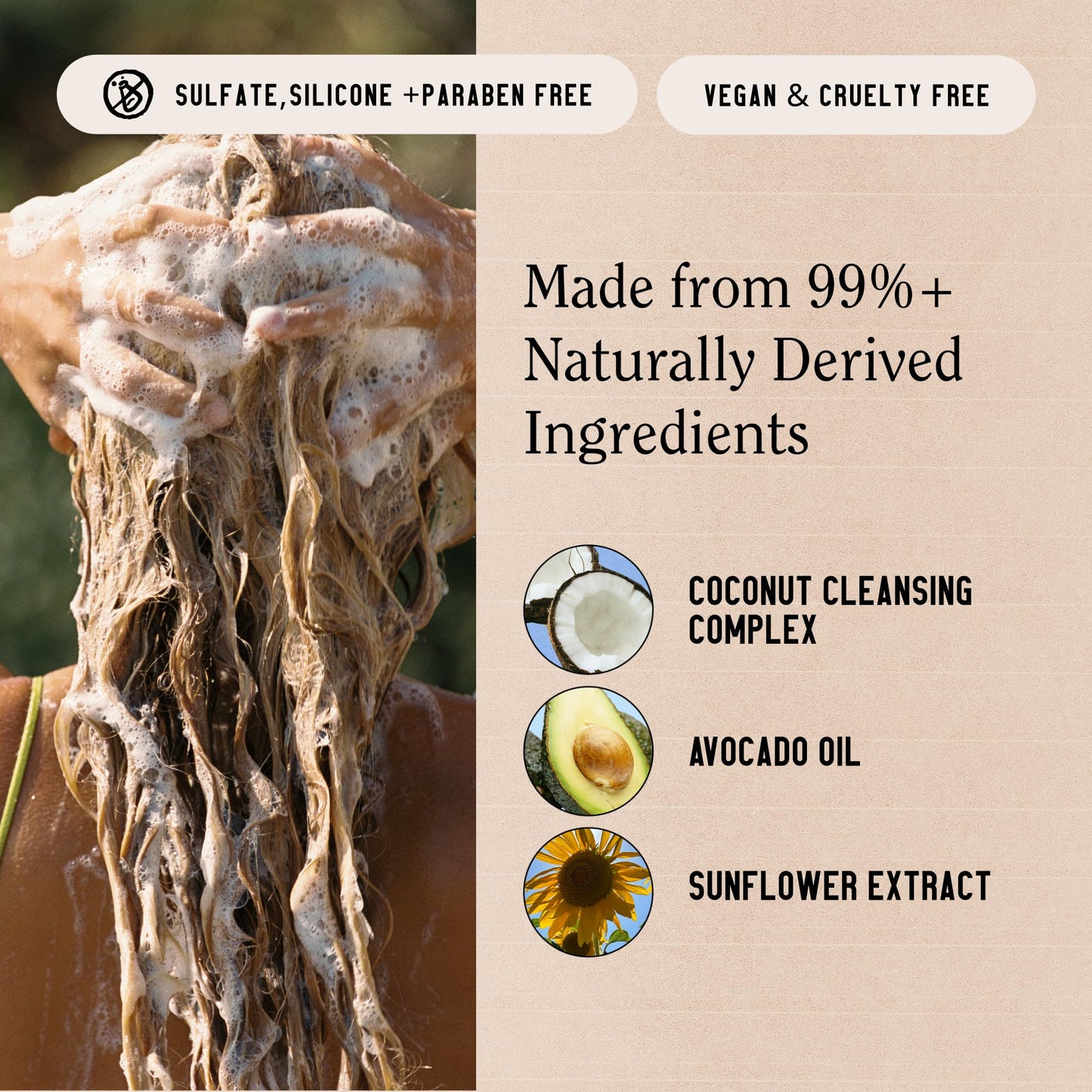 California Naturals Coconut Shampoo & Conditioner Set, Natural, Vegan, Cruelty, Silicone, Paraben, and Sulfate Free Shampoo, All Hair Types, 20 Fl Oz (Pack of 2), Classic Clean Coconut