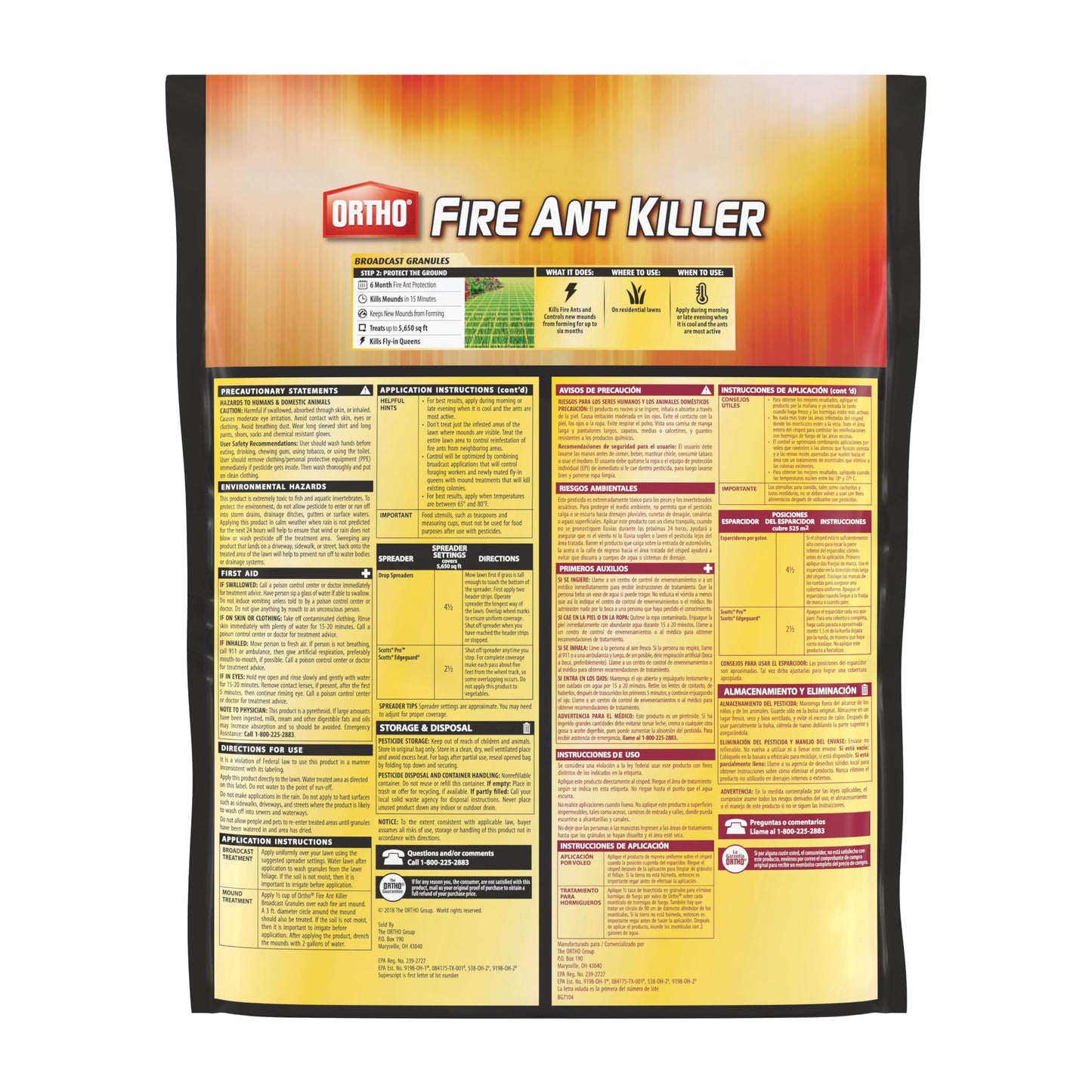 Ortho Fire Ant Killer Broadcast Granules - Fire Ant Granules for Outdoors, Kills Mounds in 15 Minutes, 6 Month Protection, Treats Up to 5,650 sq. ft., 13 lb.