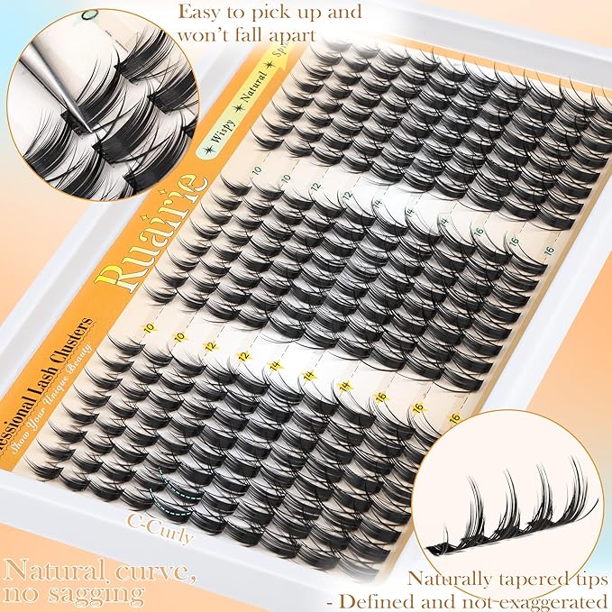 Manga Lash Clusters Spiky Eyelash Clusters Wispy Cluster Eyelash Extensions Fairy Lashes Clusters Natural Individual Lashes 240pcs Anime DIY Lash Extensions 10-16mm Cluster Lashes by Ruairie