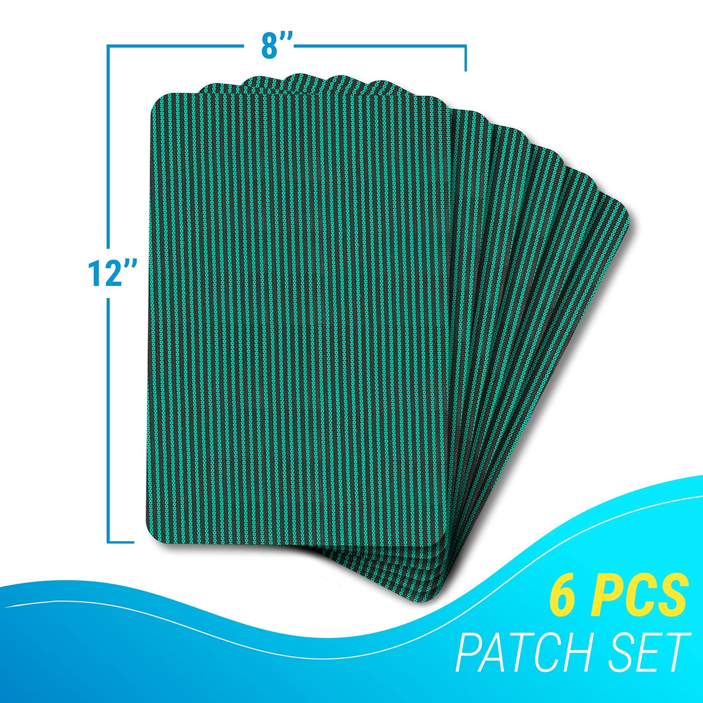 Pool Patch Repair Kit, Pool Cover Patch, 12x8 Self Adhesive Vinyl (PVH), Swimming Pool Patch Repair Kit, 6 Pack