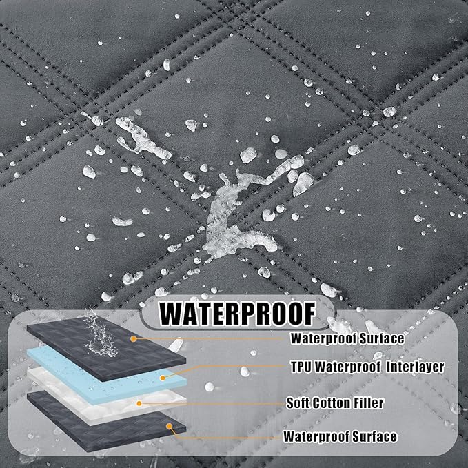 Smiry Waterproof Dog Bed Cover Blanket 40x70, Soft Reversible Pet Blanket, Washable Leakproof Cats Dogs Couch Cover for Sofa, Couch, Furniture, Dark Grey/Dark Grey