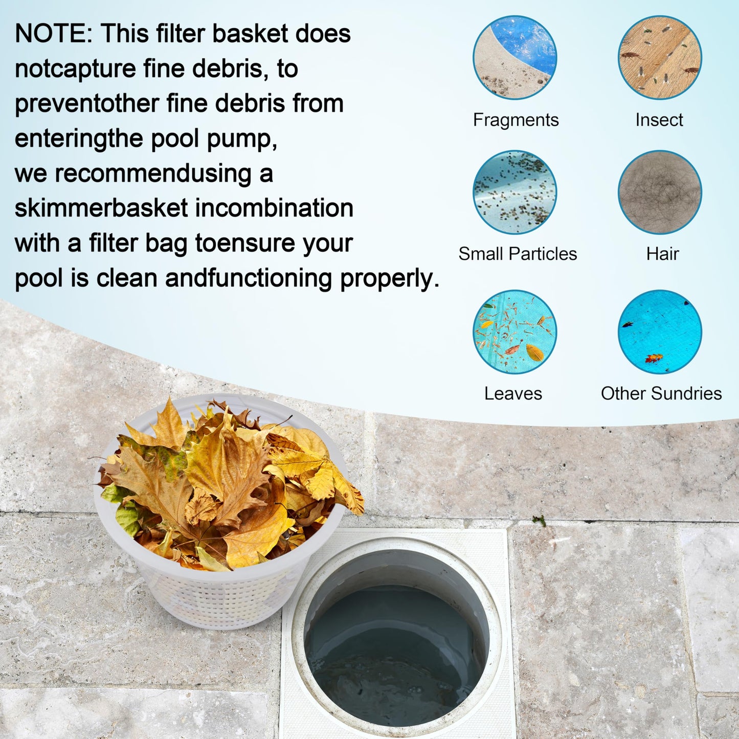 8'' Durable Custom Molded Replacement Inground Pool Skimmer Basket 27180-009-000, Perfect Fit for Hayward Skimmers B-9 B9 U-3 SPX1070E