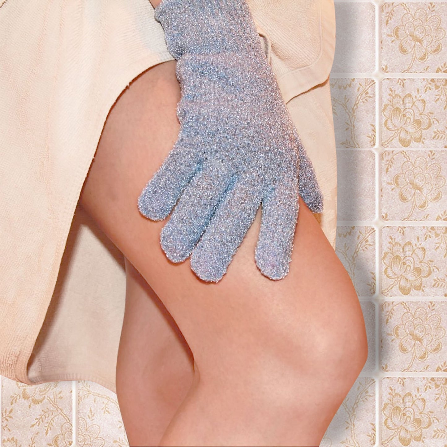 Evridwear Exfoliating Glove for Shower Men and Women, Dual Texture Bath Body Scrub Gloves Dead Skin Cell Remover for Home Spa, Massage,with Hanging Loop (3 Pairs)
