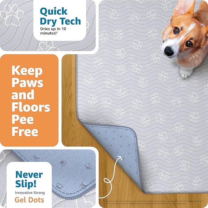 IMPROVIA® Extra-Large Waterproof Dog Mat - Jumbo Washable Playpen Floor Protector, Non-Slip Pet Pad, Heavy-Duty 65"x48"