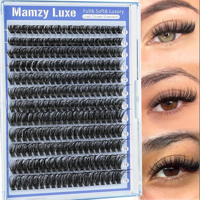 Lash Clusters Wispy 60D Eyelash Clusters 10-18mm Fluff Cluster Eyelash Extensions D Curl No Plastic Feel Individual Lashes Extension 240 Pcs Versatile False Eyelashes Clusters