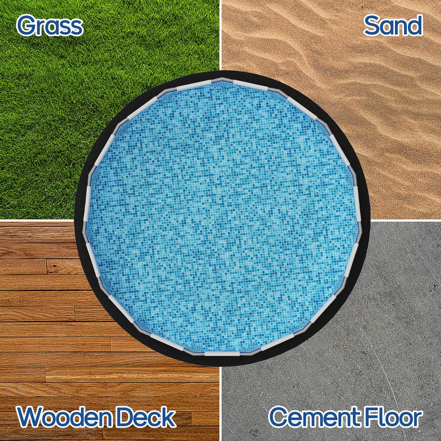 Mosenpol 18 FT Round Pool Liner Pad for Above Ground Pool, Durable Pre-Cut Under Pool Padding, Puncture Protection and Extend Liner Life