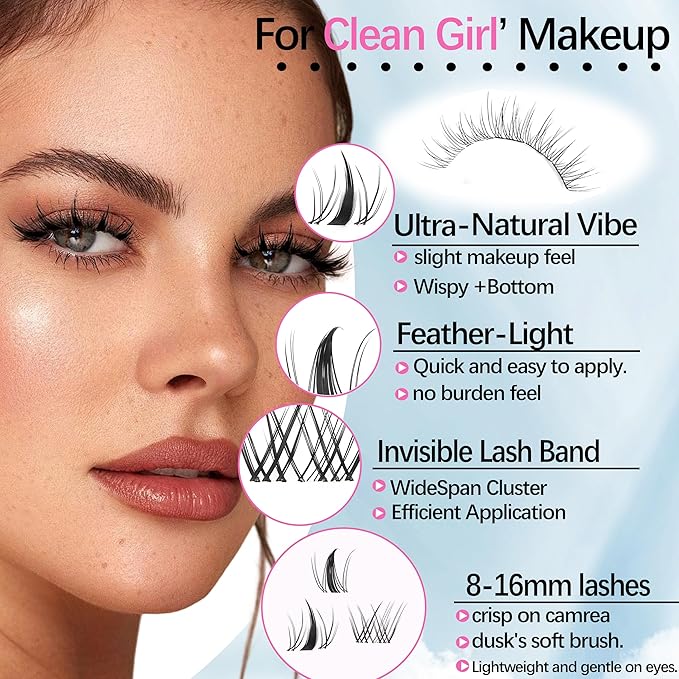 YIDUO 3 style Fairy lashes Clusters Kit with Bottom Clusters Lash Extensions 604Pcs 5-16mm Manga Extension False Eyelash Wispy Natural Wet-Look Lashes Extensions Combo Pack with Glue Removers
