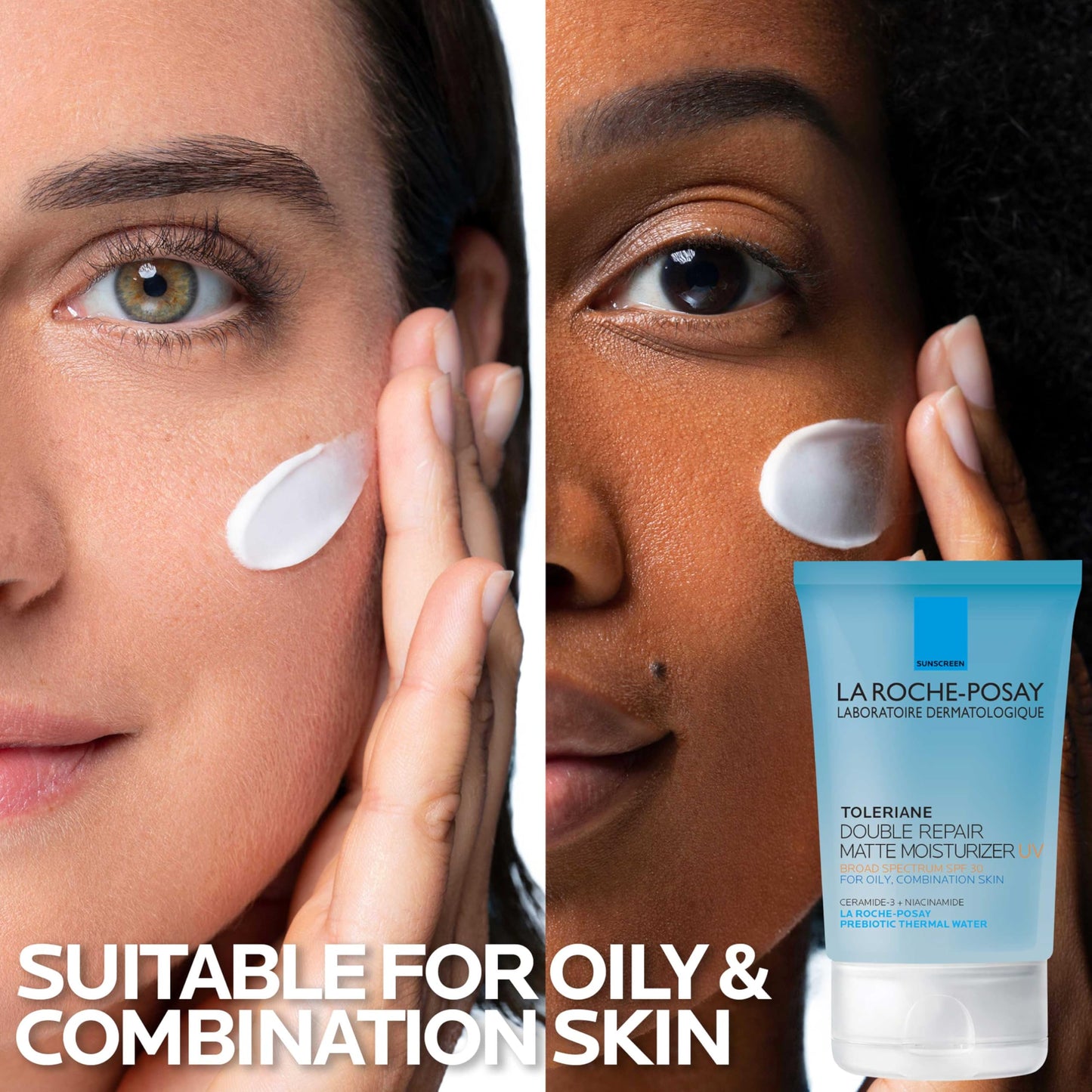 La Roche-Posay Toleriane Double Repair Matte Moisturizer SPF 30, Lightweight Daily Face Moisturizer for Oily Skin & Combination Skin, With Niacinamide & Vitamin B3, Oil Free, Fragrance Free