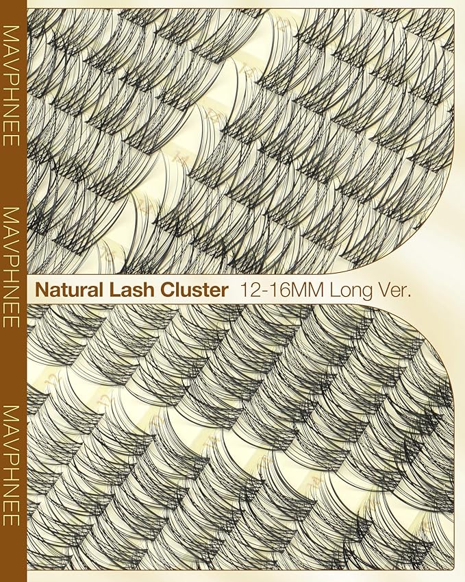 Lash Clusters 12-14-16MM Natural Cluster Eyelash Extensions with CC-Curly & Clear Band Wispy Pestañas Postizas Naturales 144Pcs DIY Lashes For Big Eyes, Natural Yet Noticeable Look