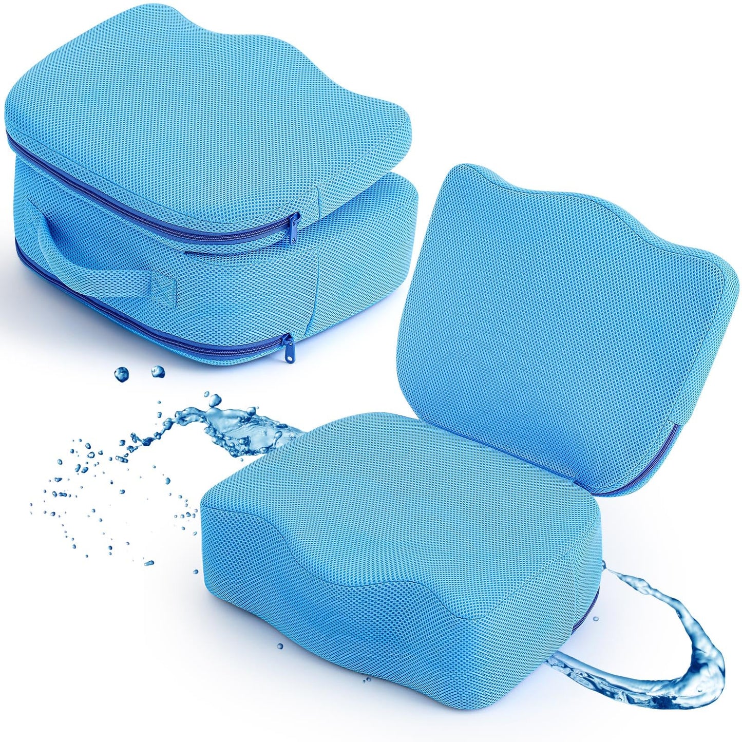 Yerliker 1 Pcs Foldable Hot Tub Booster Seat for Adults, Adjustable 2 Heights up to 6.3", Weighted Booster Seat 3D Air Mesh Hot Tub Accessories Quick Dry Micro Dot Non Slip for Spa Bathtub Pool