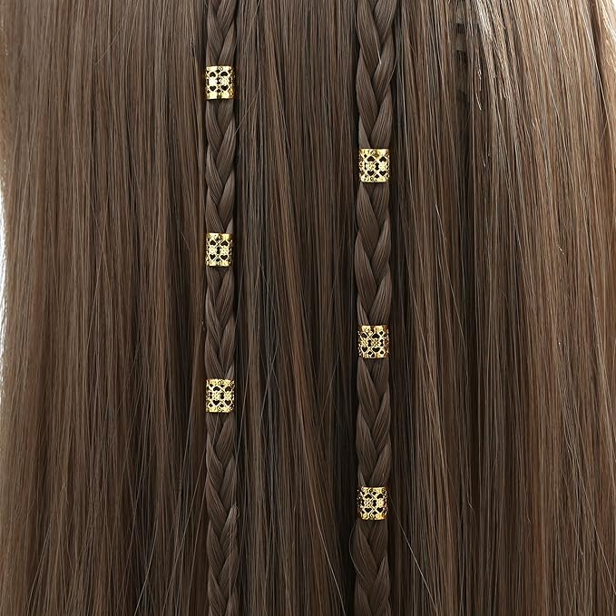 220Pcs Gold Hair Jewelry for Braids, 12 Styles Gold Hair Accessories Cuff for Braids and Dreadlocks, Adjustable Metal Rings Cuffs Clips for Dreadlock Accessory Jewelry Decorations