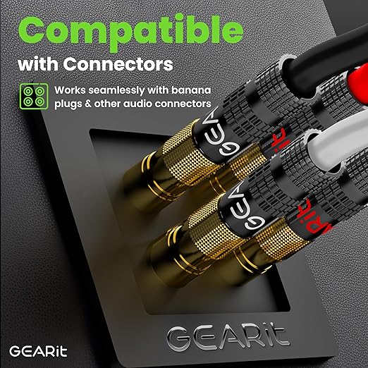 GEARit Outdoor Speaker Wire CL3 Rated, 12 Gauge Speaker Wire, Speaker Cable 100 ft for Outdoor Speakers, Patio, Garden, Backyard Audio, Direct Burial in Ground/in Wall, OFC (Black, 4-Conductors)
