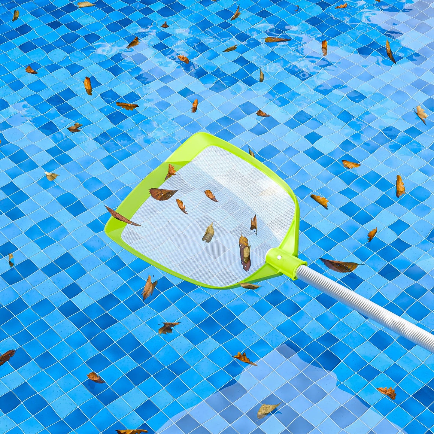 Sepetrel Pool Skimmer Net- Total Length 72 inches Ultral Fine Mesh Rake with Pole,Accessories for Cleaning Inground/Above Ground Swimming Pool, Pond,Spa and Hot Tub Leaf Debris