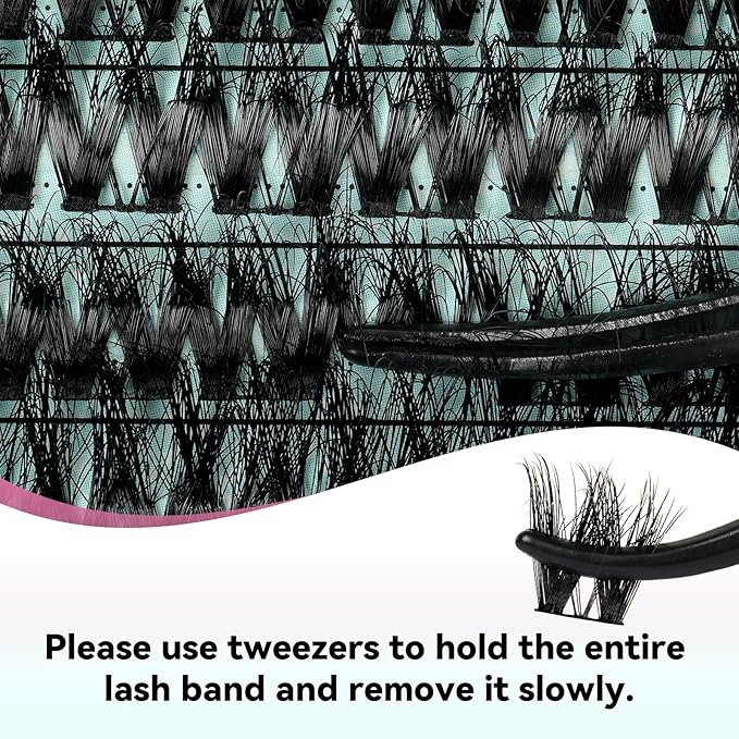 Lash Clusters 3D Effect Cluster Eyelash Extensions 144pcs D Curl Eyelash Clusters False Eyelashes Soft Comfortable Individual Lashes DIY Lash Extensions with Thin Band (Gloom, D-10-18mm)