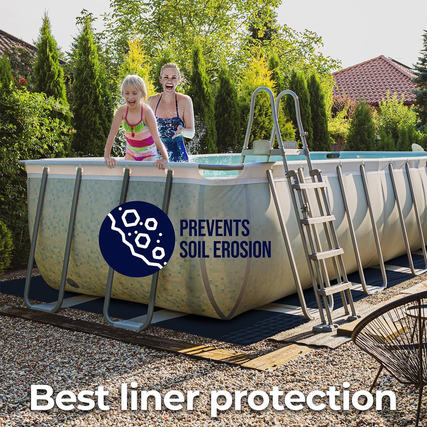 Shop Square 12-Foot-by-24-Foot Rectangle Pool Liner Pad for Above Ground Pools - Rectangle Pool Pad, Under Pool Mat, Puncture Protection, Extend Liner Life, Durable Geotextile Material