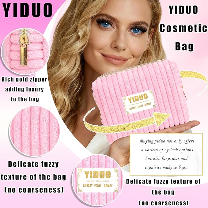 YIDUO Lash Cluster Kit Makeup Bag Set 1686pcs 40D+50D+60D+80D+100+Spikes+Bottom Full Eyelash Cluster Kit Volume Wispy 10-20mm DIY Lashes Extensions with 2X Bond&Seal DlY at Home