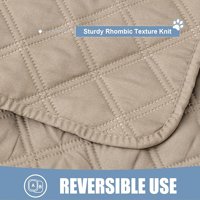 Smiry Waterproof Dog Bed Cover Pet Blanket, Soft Washable Dog Blanket for Furniture Bed Couch Sofa Reversible, Checkered (30"x70", Taupe/Taupe)