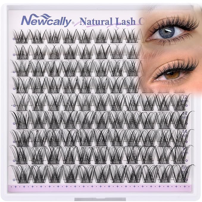 Eyelash Clusters Wispy Lash Clusters Natural Look Soft Individual Lashes 10-16MM Cluster Eyelash Extension CD Curly DIY Lash Extension at Home Easy Application by Newcally