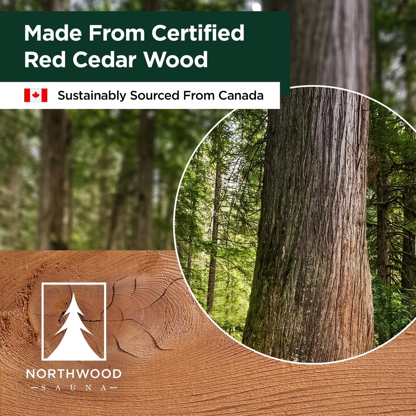 Northwood Sauna - Sauna Bucket and Ladle Set - Handmade from Canadian Red Cedar Wood - Natural Rope Handle - 1 Gallon (4 Liters) Water Capacity