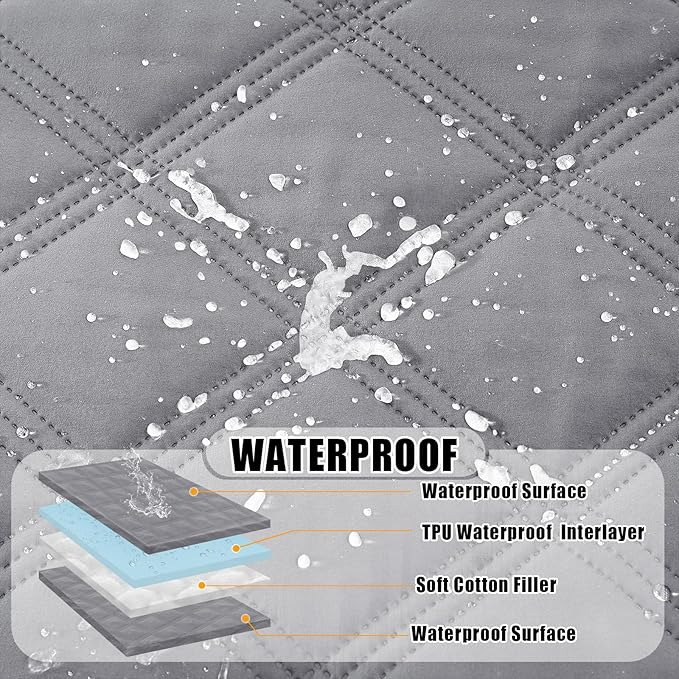 Smiry Waterproof Dog Bed Cover Blanket 40x50, Soft Reversible Pet Blanket, Washable Leakproof Cats Dogs Couch Cover for Sofa, Couch, Furniture, Grey/Grey
