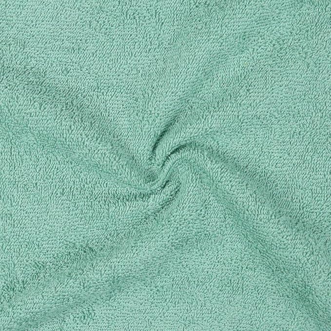 Amazon Basics Highly Absorbent, Fast Drying 100% Cotton Washcloths for Bathroom, Machine Washable, 12 x 12 inches, Seafoam Green, 24-Pack