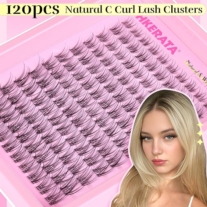 PHKERATA Invisible Band Lash Clusters Kit Wispy Lash Extension Kit Natural Eyelash Clusters DIY Cluster Eyelash Extension Kit Individual Lashes with Lash Glue Bond and Seal Tweezers, 8-16 mm