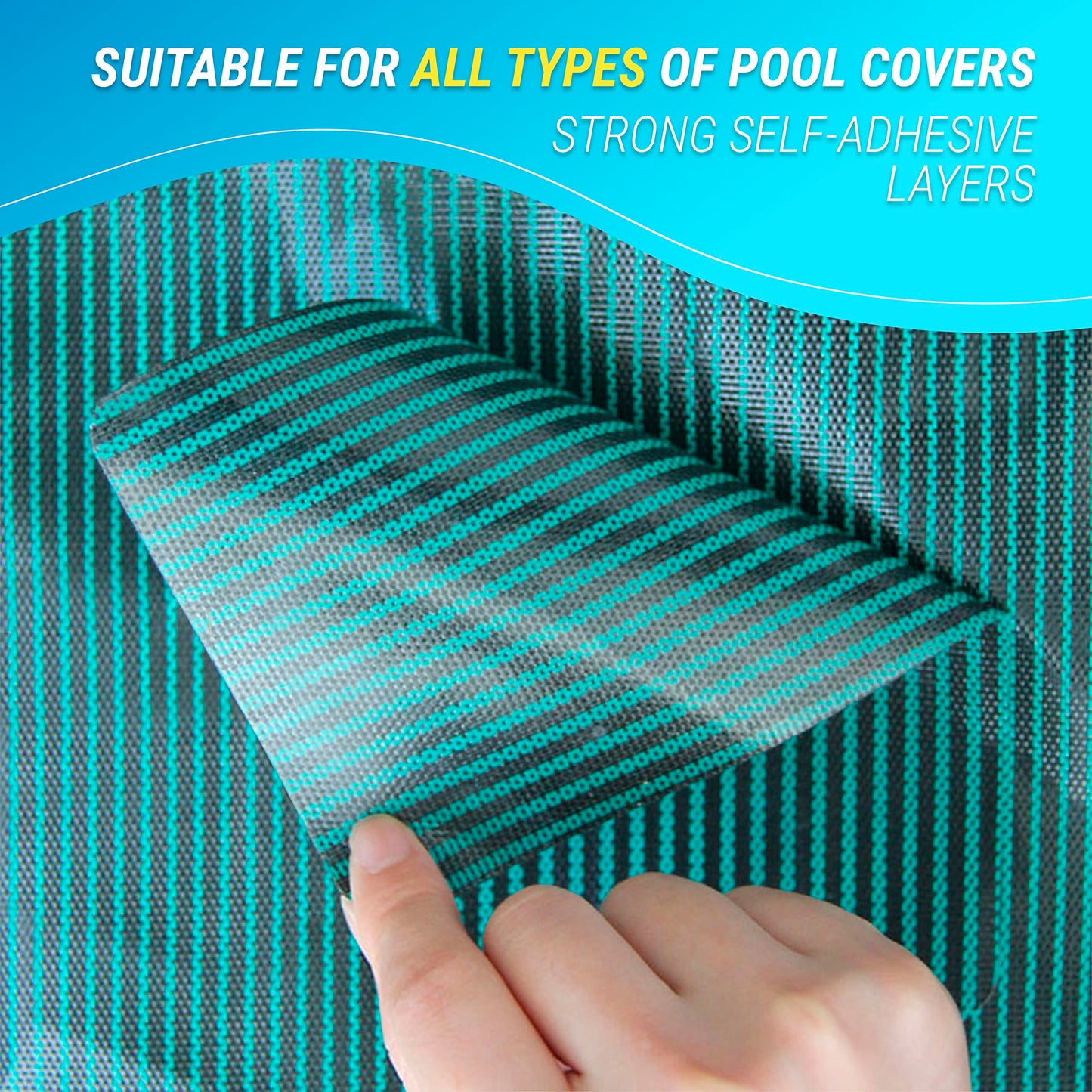 Pool Patch Repair Kit, Pool Cover Patch, 12x8 Self Adhesive Vinyl (PVH), Swimming Pool Patch Repair Kit, 6 Pack