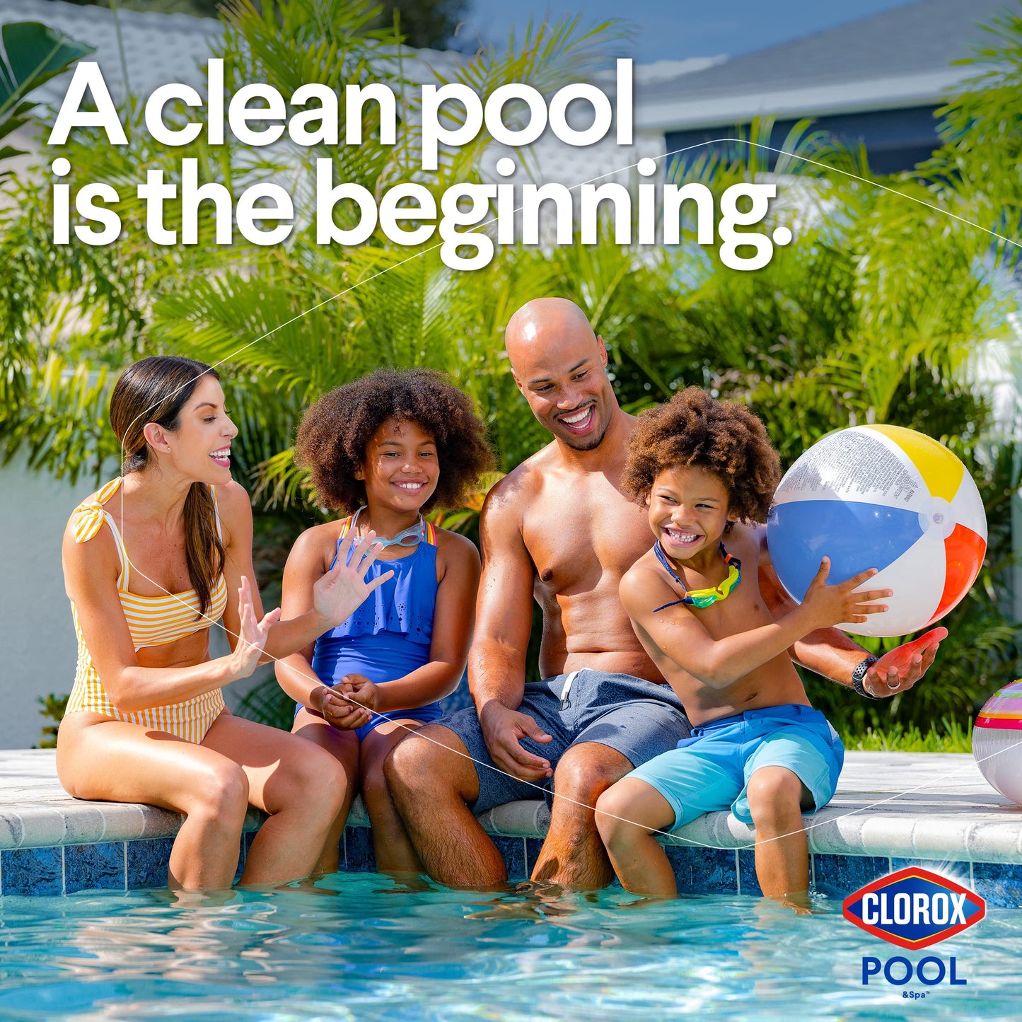 CLOROX Pool&Spa All-in-One XtraBlue Chlorinating Granules, Kills Bacteria & Stops Algae, Blue, 6 Pounds