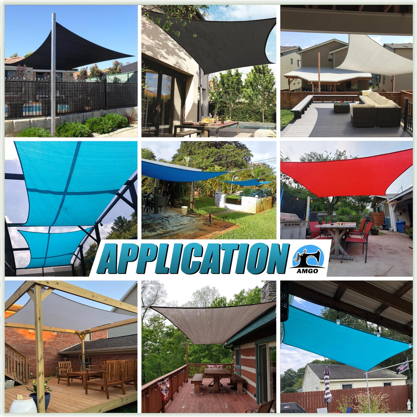 Amgo Custom Size 12' x 18' Turquoise Rectangle Square Sun Shade Sail UPF50+ AGTAPR0816, Order to Make Canopy Awning, 95% UV Blockage, Water & Air Permeable, Commercial and Residential (We Customize)