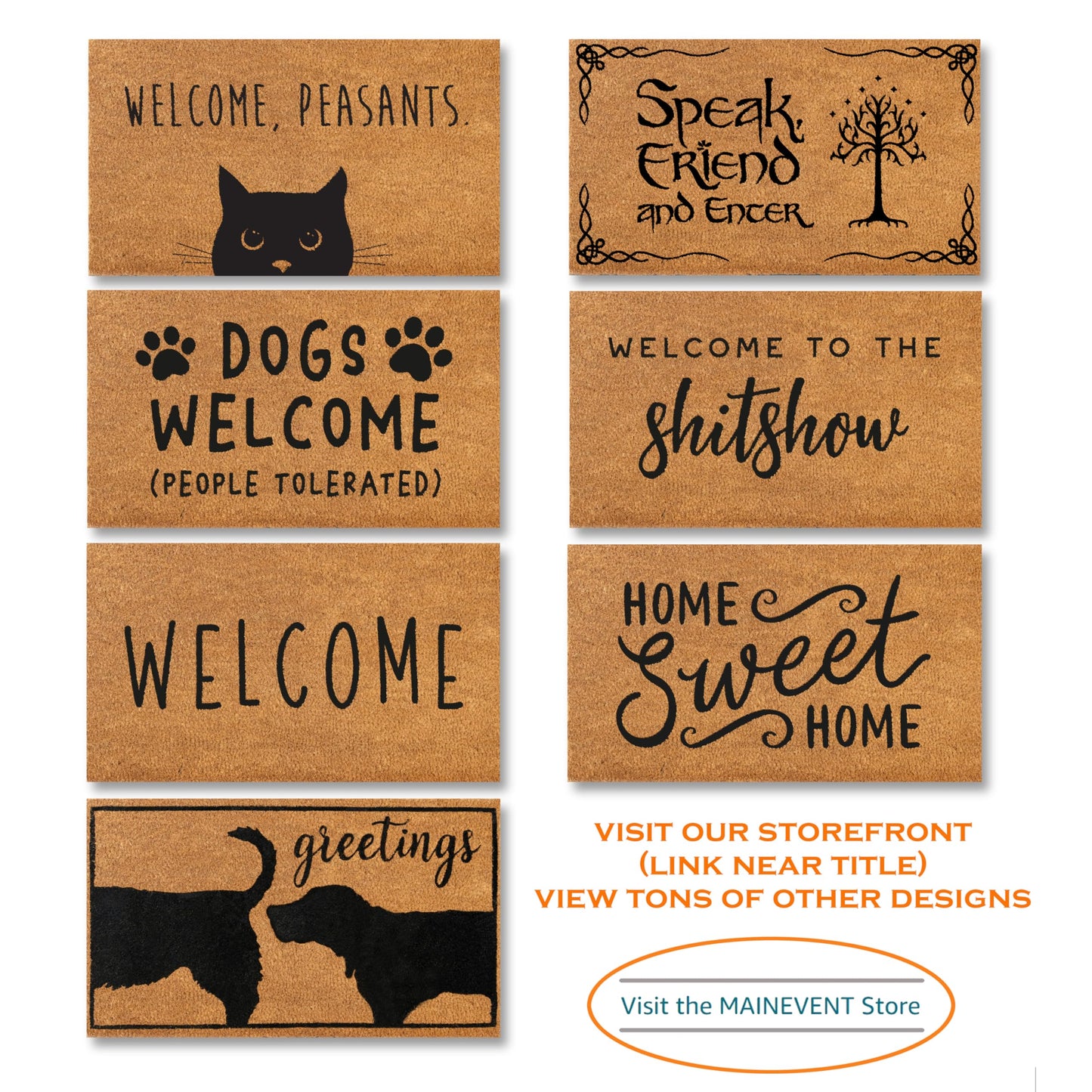 Nightmare Christmas Door Mat 30x17 Inch, Jack Door Mat for Covered Outdoor Area, Nightmare Christmas Doormat, Welcome Mat w/Non-Slip Backing