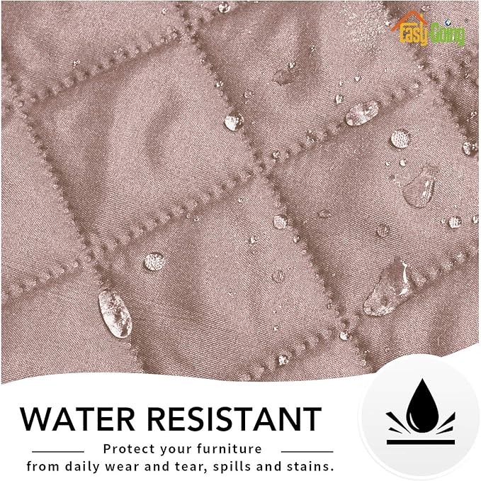 Easy-Going Oversized Recliner Cover Reversible Couch Cover Sofa Cover for Living Room Water Resistant Furniture Protector with Elastic Straps for Pets Dog (Oversized Recliner, Pink/Beige)